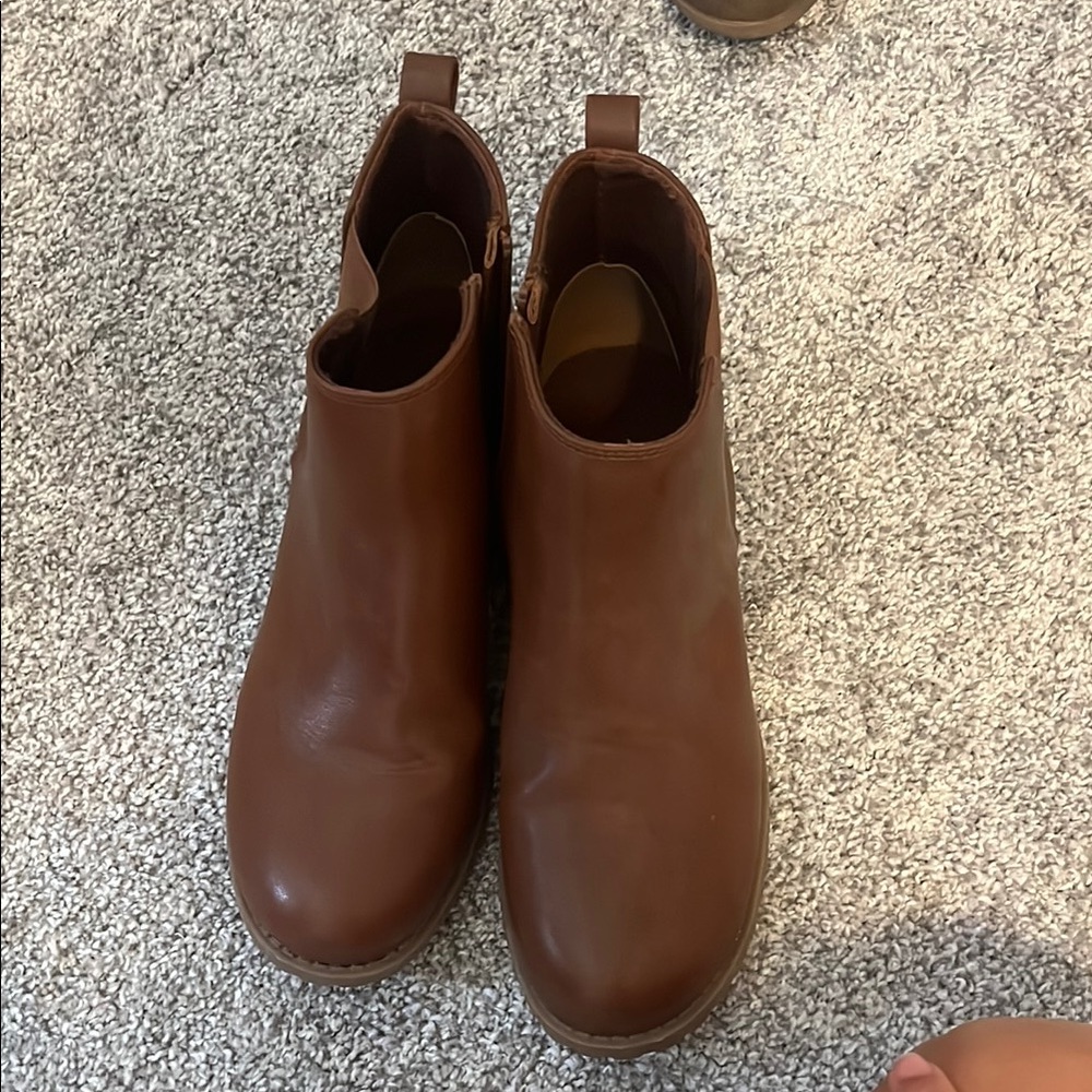 Rich Brown Leather Ankle Booties